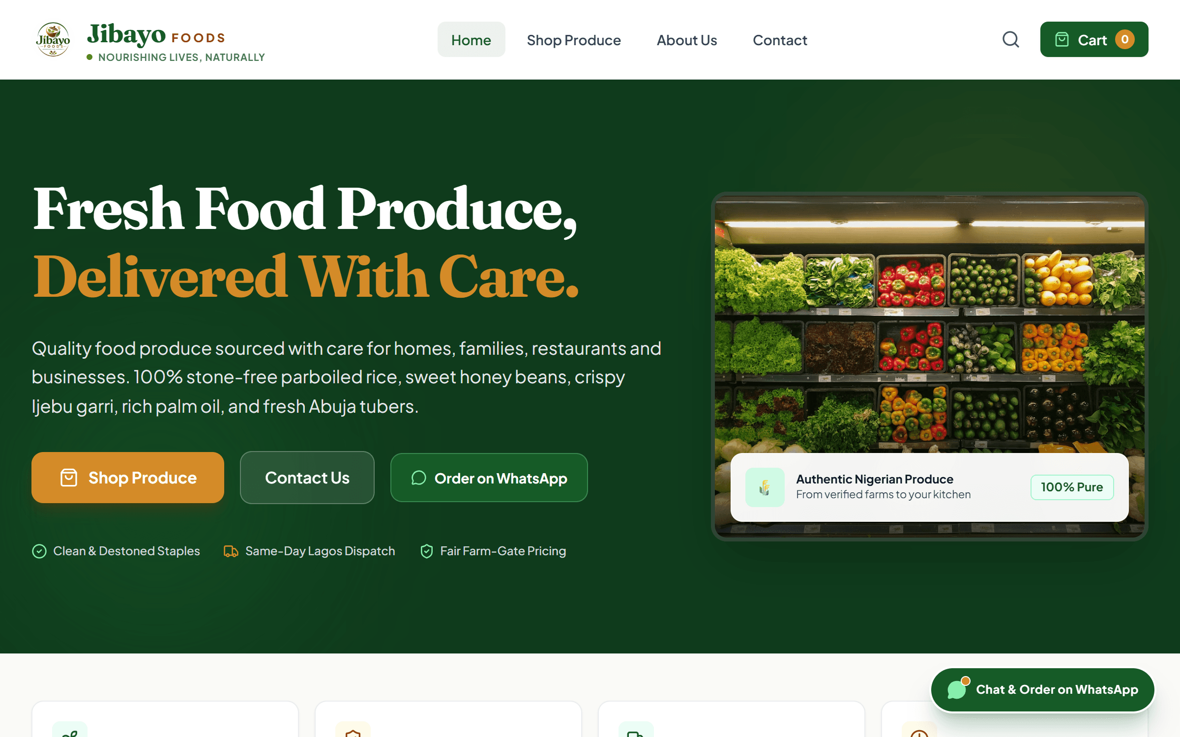 Jibayo Foods Website Screenshot (1280x800)